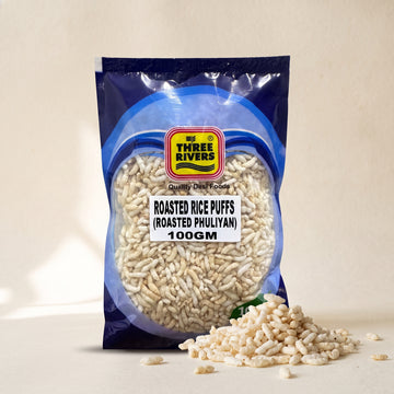 Three Rivers Roasted Rice Puffs Roasted Phuliyan — 100g